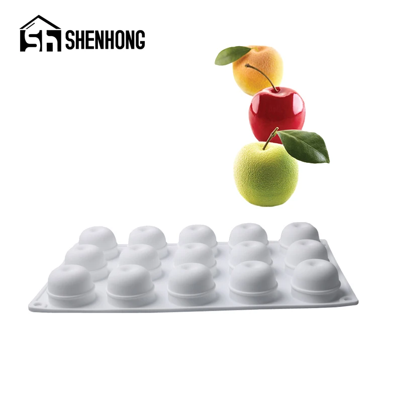 SHENHONG форма для торта, 15 полости, форма яблока, силикон формы для мусса, форма для десерта, форма для выпечки кексов, кондитерские изделия, инструменты для украшения торта