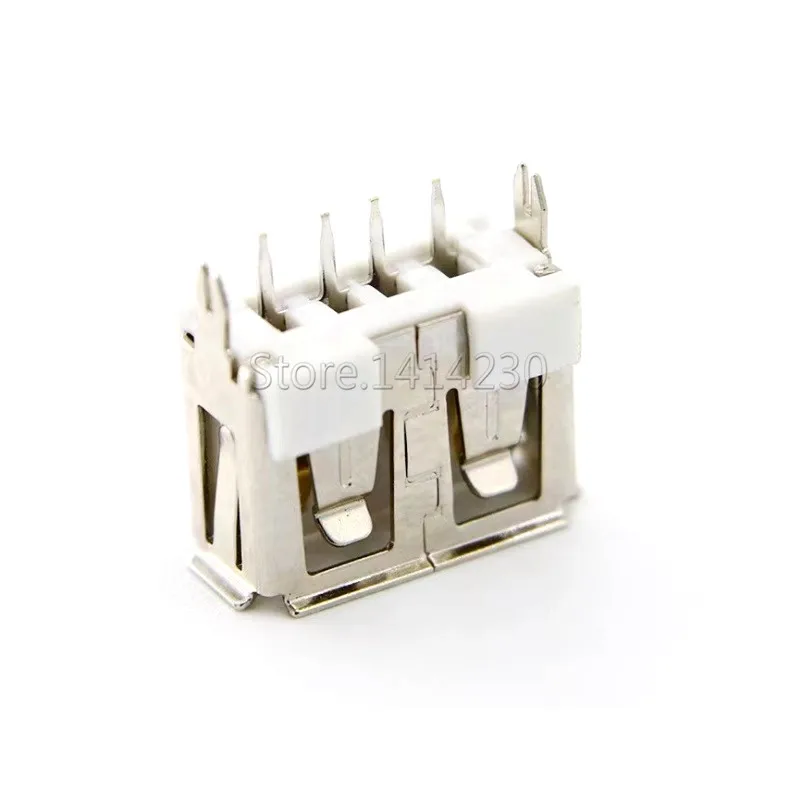 10Pcs USB Type A Female Socket AF10.0mm USB 180 Degree Vertical AF 4PINS