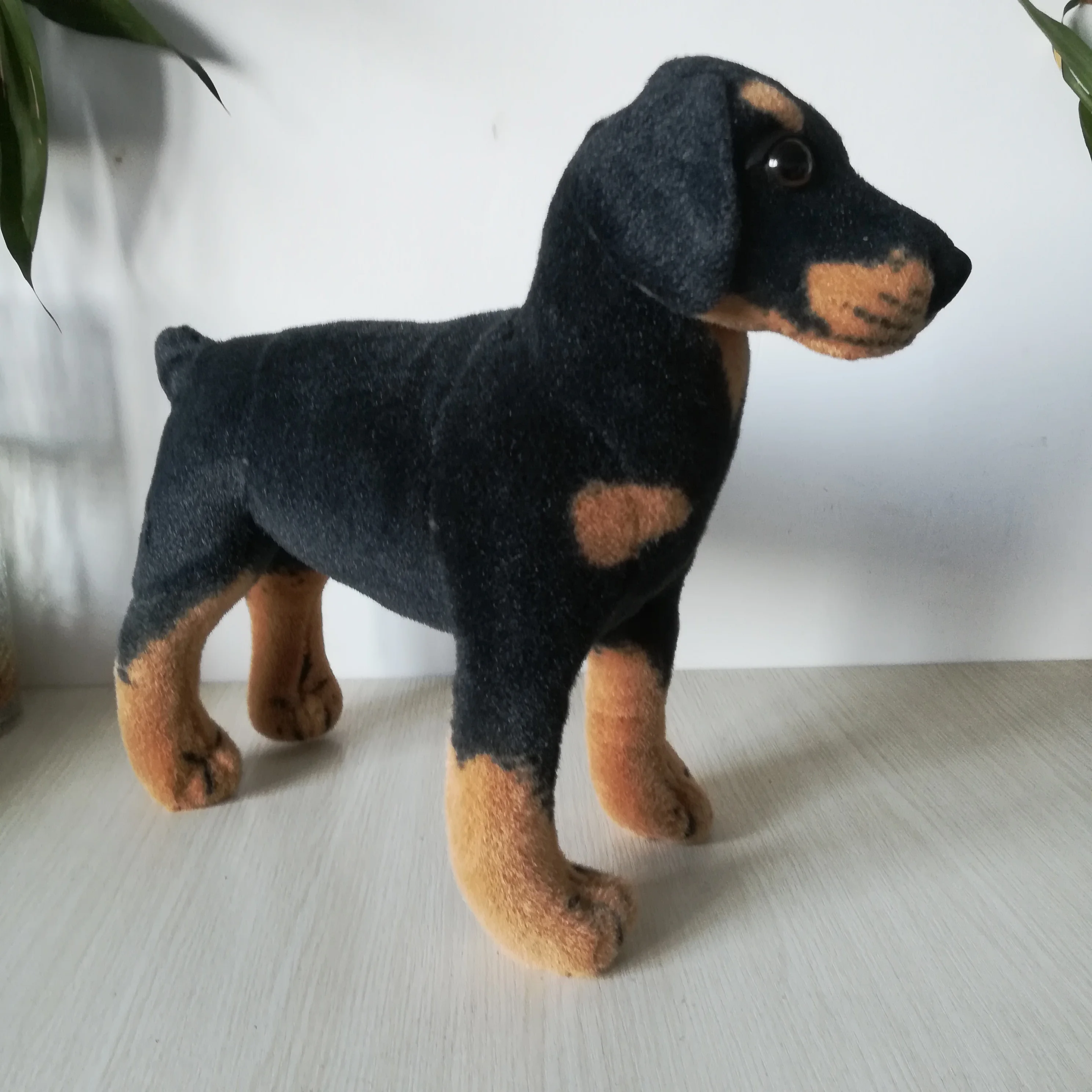 simulation Rottweiler dog large 38x35cm standing dog plush toy ,birthday gift h0778