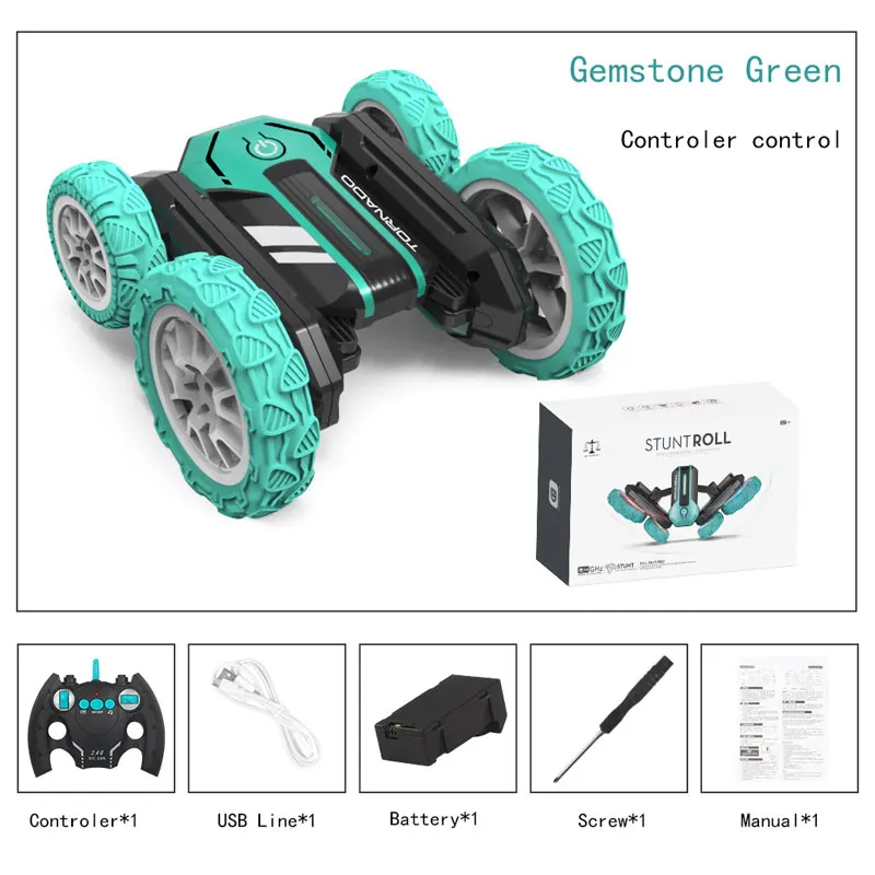 Auto RC Giocattolo Alta Velocità di Controllo Manuale Veicolo da Corsa Auto Acrobatica Telecomandata 360 °   Ruota il regalo elettronico per bambini con musica LED lampeggiante