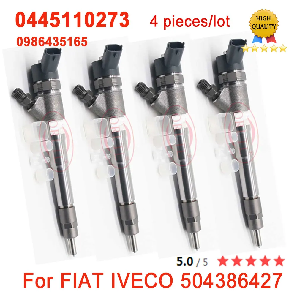 4PCS 0445110273 504088755 Diesel Fuel Injector 0 445 110 273 Fuel Sprayer 0445 110 273 For Bosch Fiat Ducato Multijet 2.3D IVEC