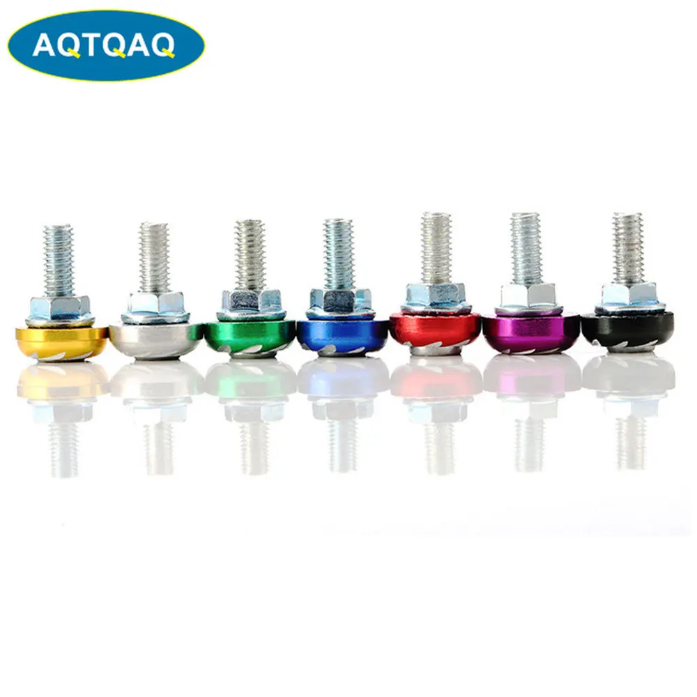 

AQTQAQ 1Set Premium Waterproof License Plate Frame Anti-Theft Screws Caps for Motorcycle(Random Color)