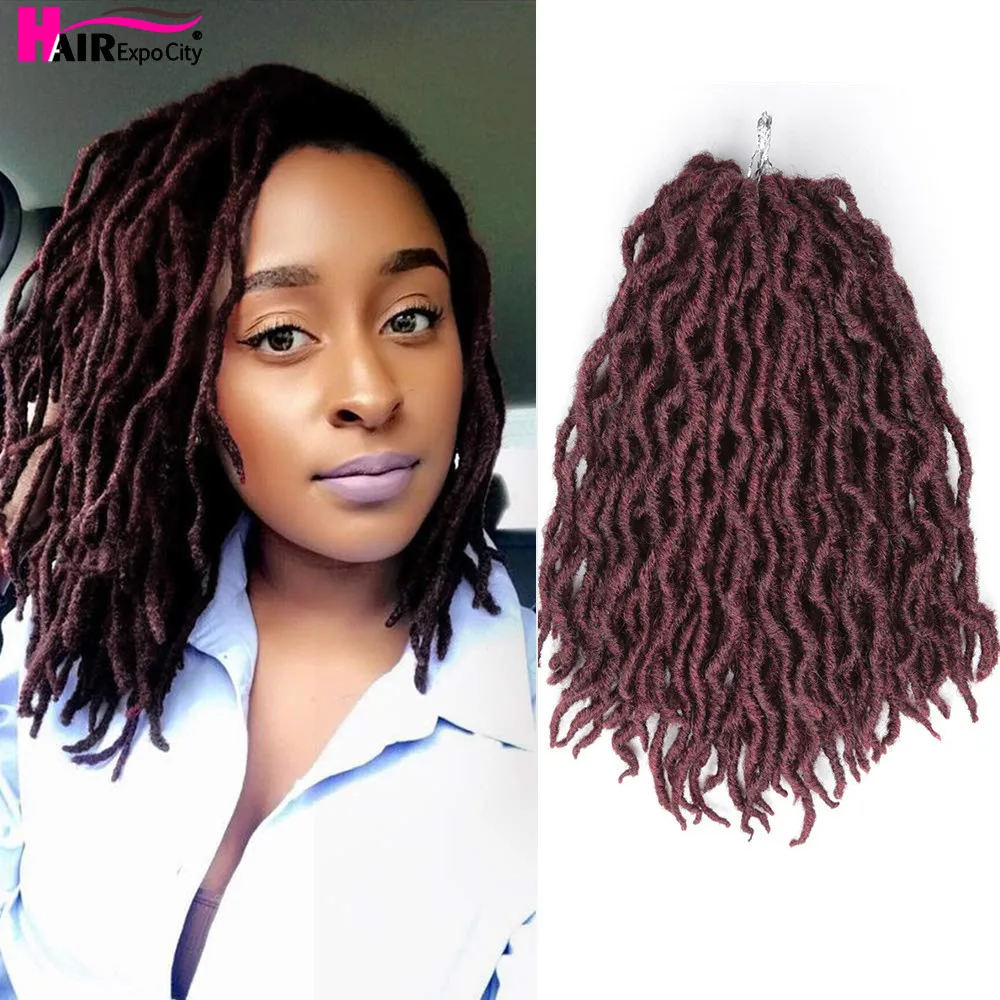 Extensiones de cabello trenzado de onda sintética, pelo de ganchillo, 18 hebras, 12 ", 18", 24 ", Goddess Faux Locs, Expo City