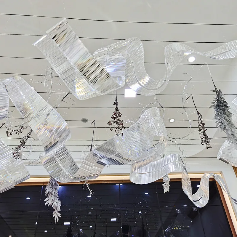 New Crystal Streamers Wedding Props Stage Ceiling Hanging Ornaments Background Decoration Party Stage Layout Supplies