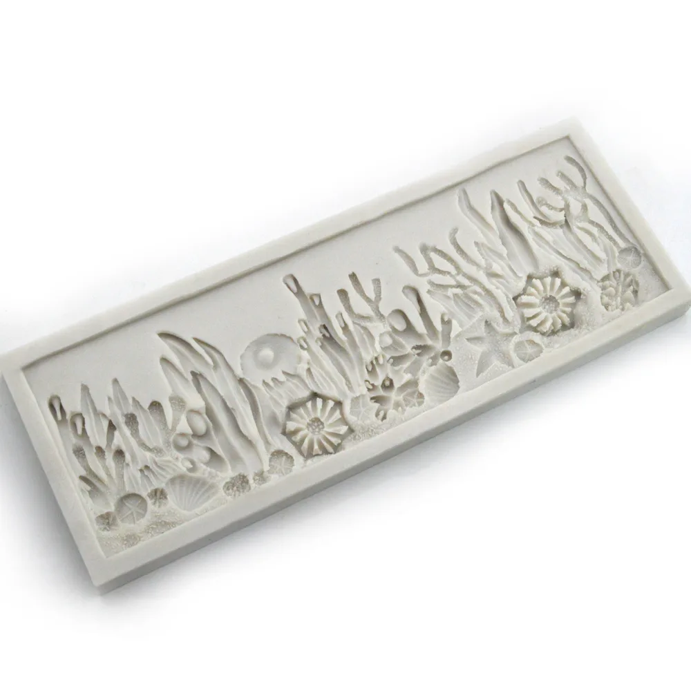 New Marine Series Conch Coral Bath Shell Silicone Cake Mold Fondant Tools Chocolate Mold Cake Lace Mat Cake Decorating Tools