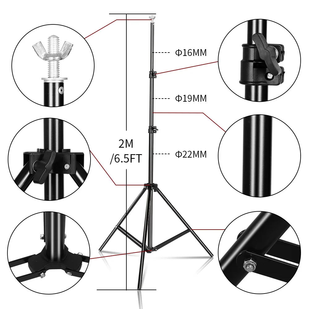 Backdrop Stand Photo Background Support Studio Light Tripod Photography Green Screen Backdrops Birthday ChromaKey Weight Bags