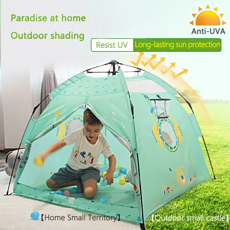 Children Portable Foldable Sun Protection Travel Tent Kids Play House Game Tent Toys Household Playpen with Balls Quick Install