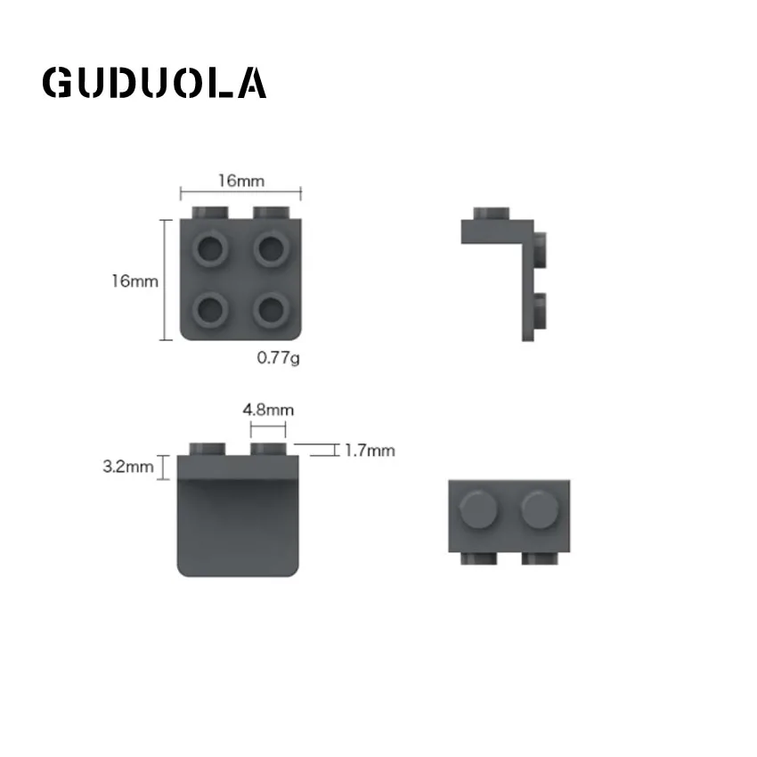 Guduola Building Block 44728 Bracket 1x2-2x2 Angle Plate Brick Small Particle MOC Build  Assembly Blocks Toys 50pcs/LOT