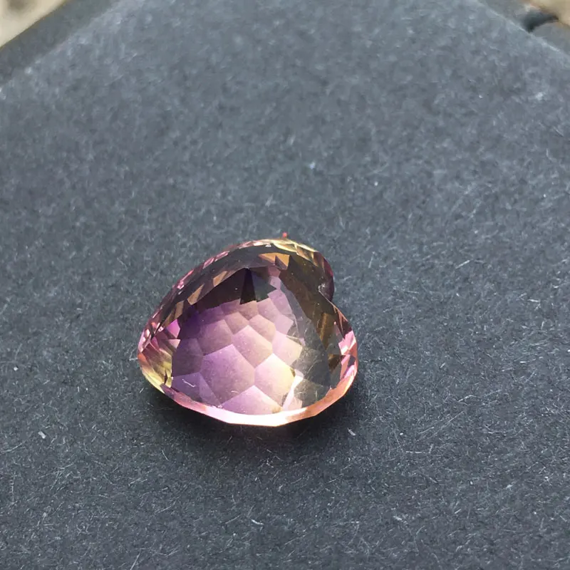 CSJ Ametrine أحجار كريمة مفكوكة كريستال كوارتز قلب 12 مللي متر مقعر Birdnest قطع DIY بها بنفسك غرامة مجوهرات 925 الفضة خاتم الذهب تصاعد