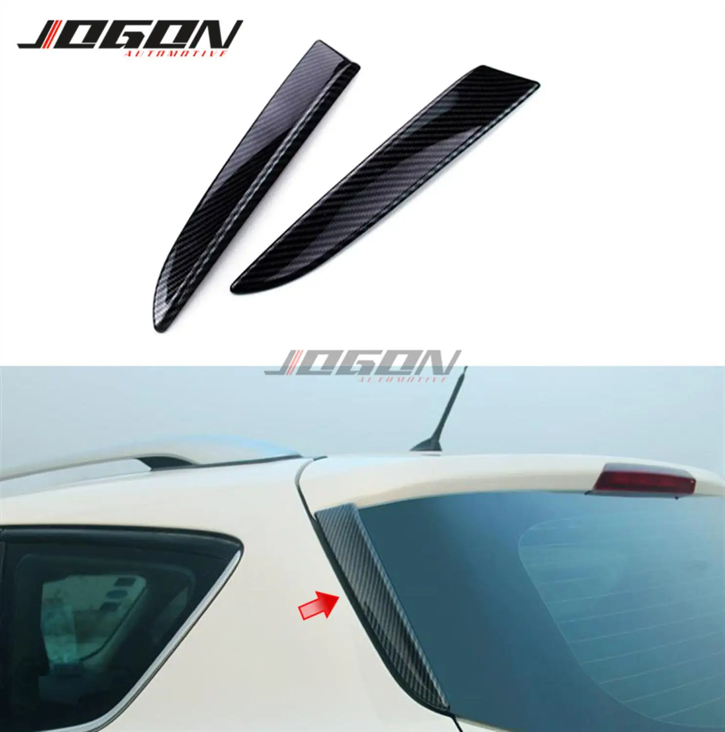 

2pcs Car Window Rear Spoiler Side Wing Splitter Trim For Ford Kuga Escape 2013 - 2019 Rear Lip Trim