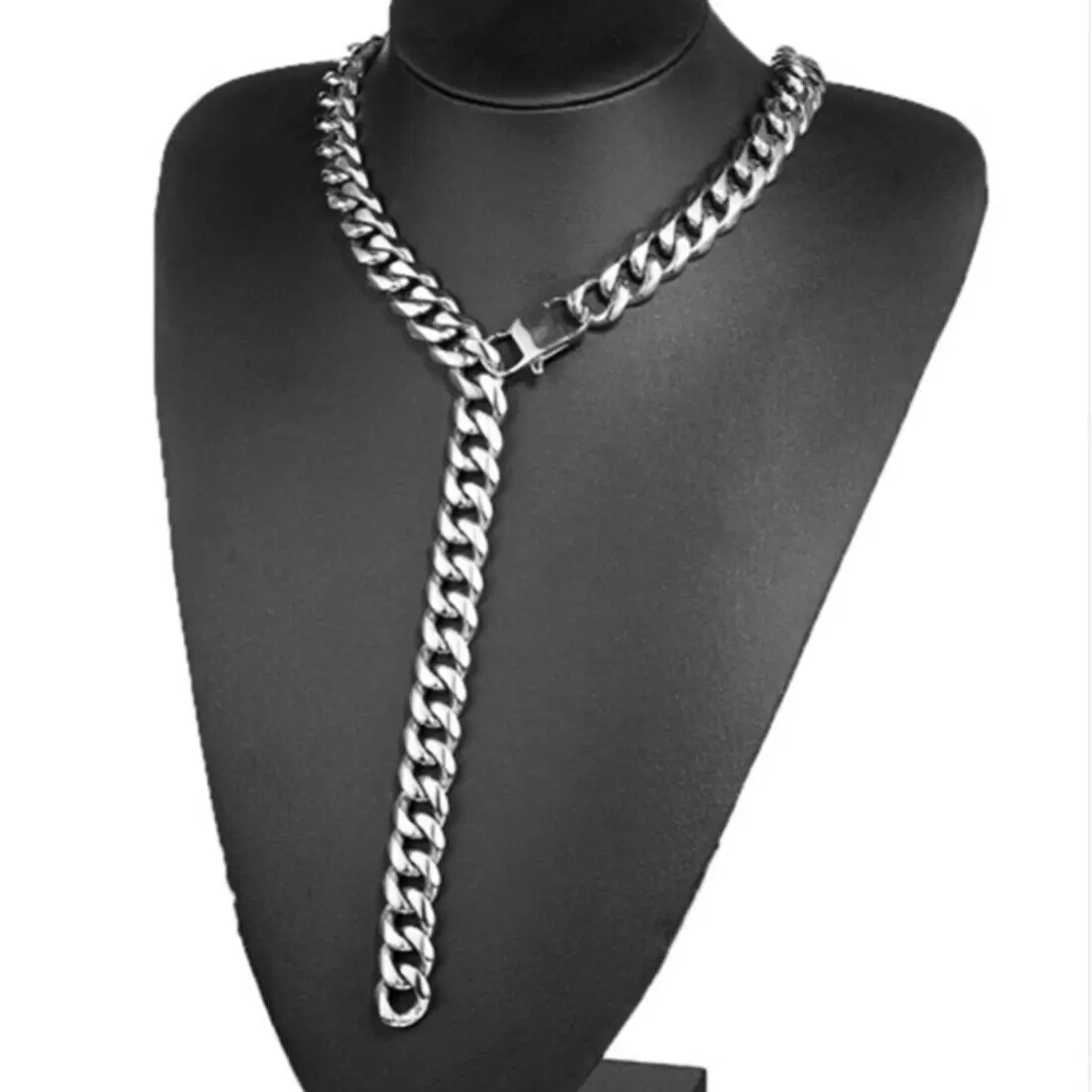 15mm/19mm Hip Hop Stainless Steel Necklace Curb Cuban Link Chain Necklaces Fashion Rock Jewelry