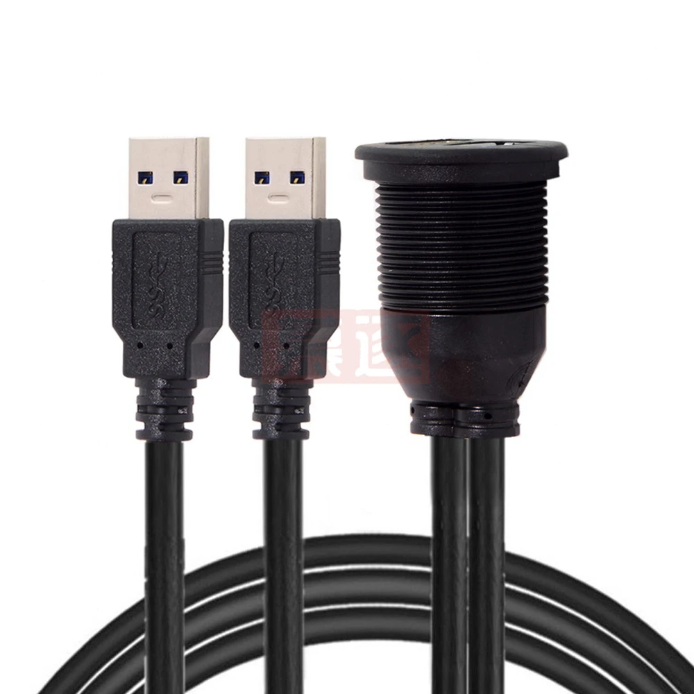 2 포트 듀얼 USB 3.0 남성 - USB 3.0 여성 AUX 플러시 마운트 자동차 마운트 확장