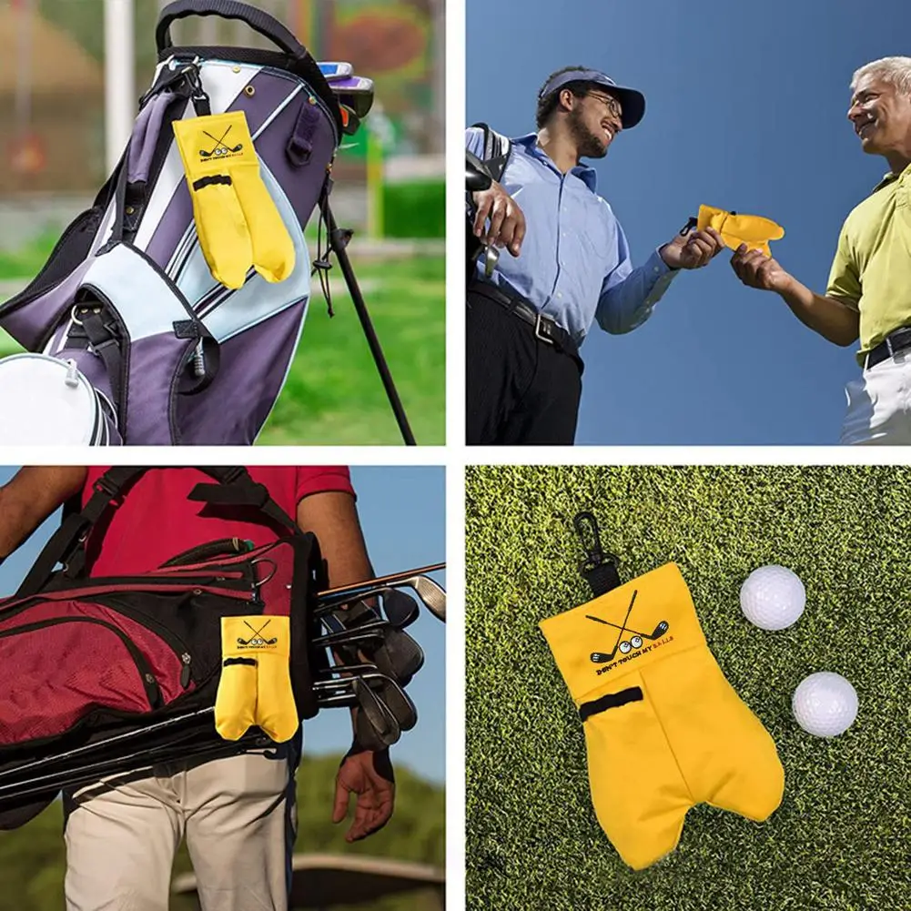 Golf Bag Funny Golf Sack Prank Don’t Touch My Balls Golf Bags Funny Clip Snap Golf Ball Carrier Pocket Fit For Home Golf Clu