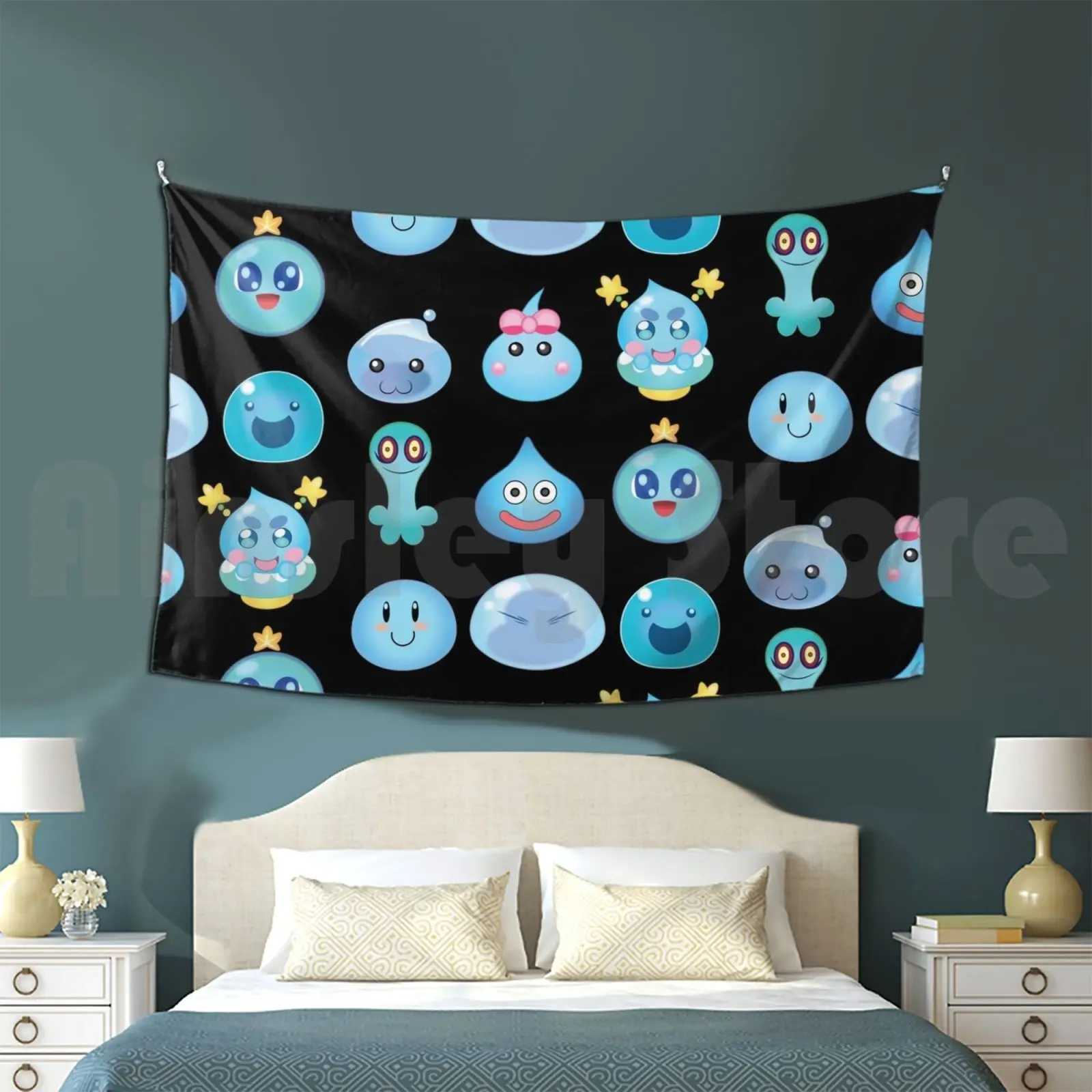 Blue Slime Buddies Customized Tapestry Poring Ragnarok Online Hope Chan Rimuru Tempest Rimuru Tensura