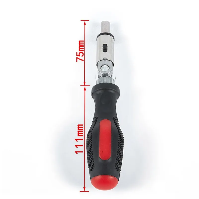 Ratchet Screwdriver 180 Degree T-type Foldable Screwdriver Set 1/4 Hex Interface Lock Disassemble Screwdriver Tool