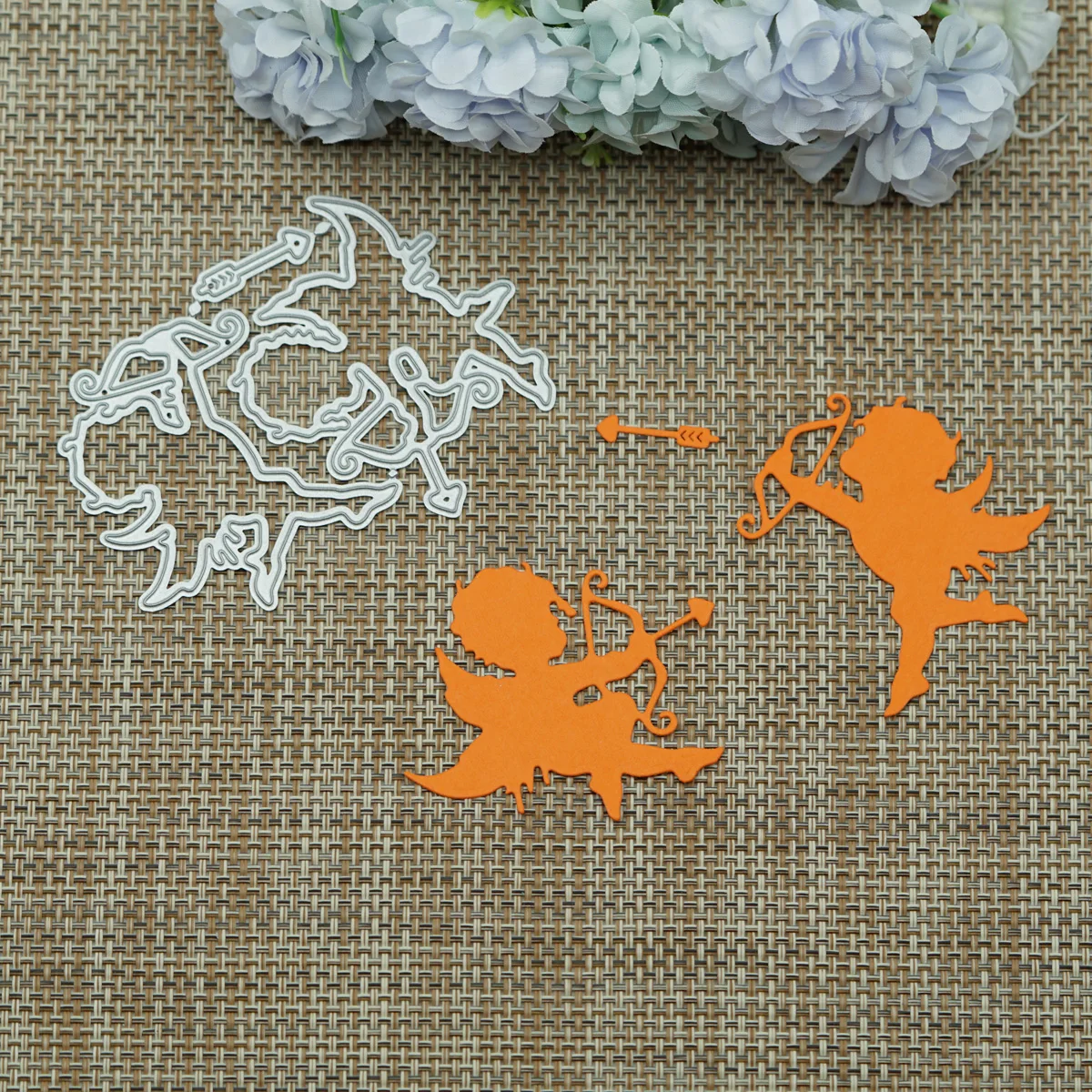 Troqueles de corte con patrón de Cupido de Ángel, molde cortador de papel de álbum de recortes para tarjeta de invitación de Baby Shower hecha a mano, papel artesanal decorativo