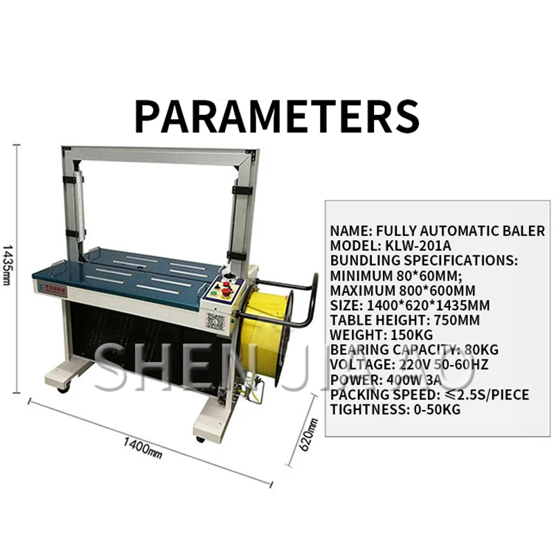 1PC KLW-201A Automatica Reggiatrice PP Cinghia Scatola di Imballaggio Macchina Automatica Reggiatrice Macchina Desktop Reggette Macchina 220V