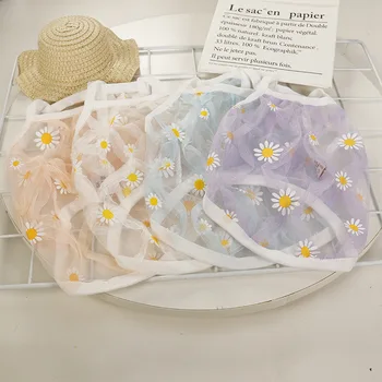 반려동물 레이스 메쉬 테디 비숑 파이팅 의류, 요크셔 고양이 옷, 개 고양이 조끼, 통기성 자외선 차단 조끼, 여름