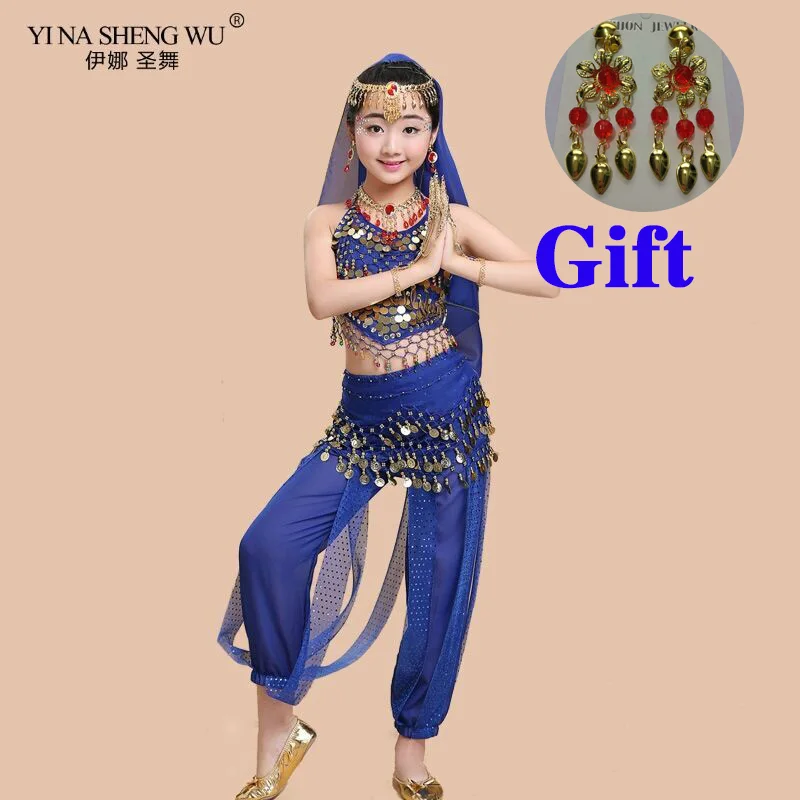 Costumes de danse du ventre indiens pour enfants, ensemble de danse du ventre pour filles, vêtements de danse du ventre pour enfants, 6 couleurs, financièrement