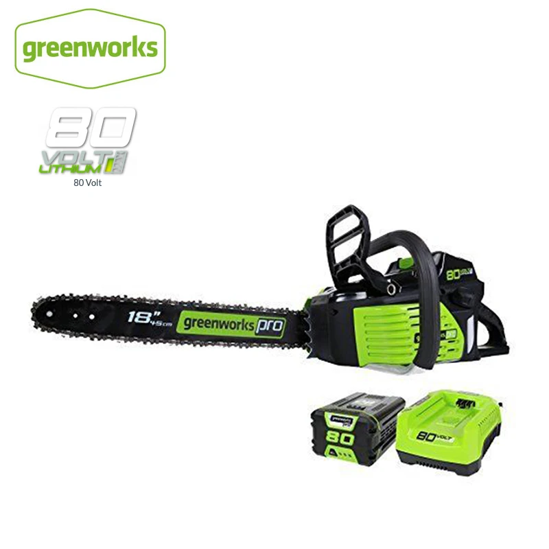 

Greenworks Pro GCS80420 80V 18-Inch Cordless Chainsaw as Gasoline power chain saw 4Ah Li-Ion Battery and Charger Included