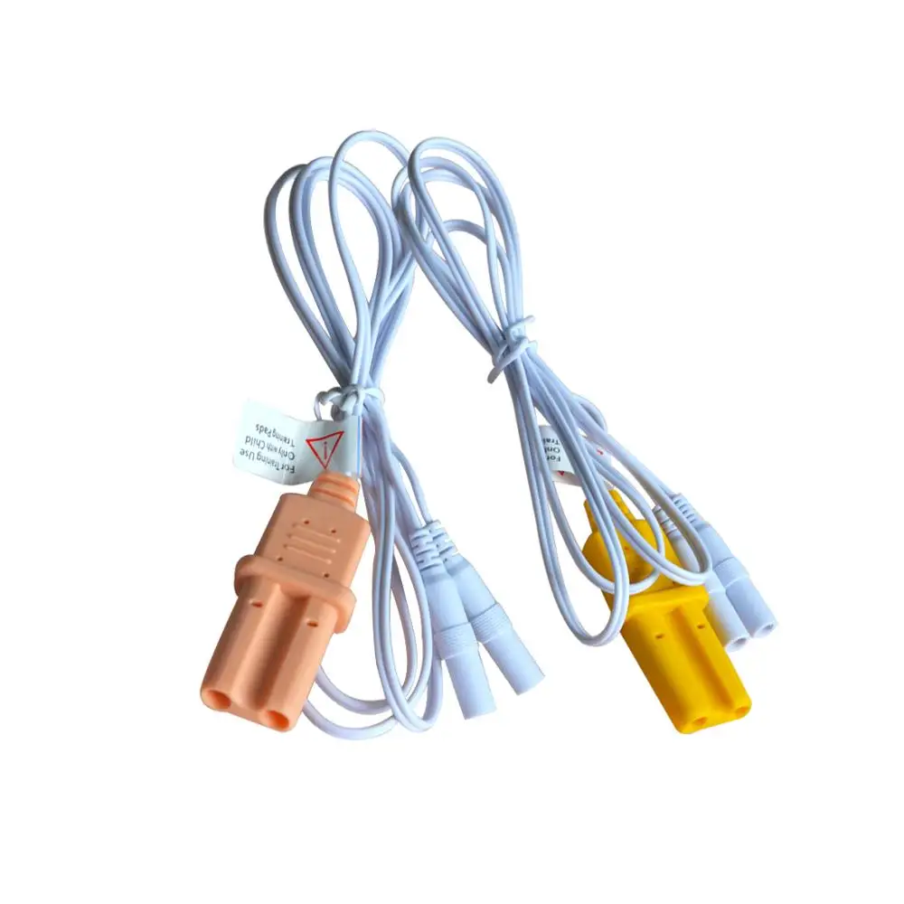 2pcs Electrode Cable Wire For XFT 120C+ AED Trainer Connect AED Trainer & AED Patches Pink Orange