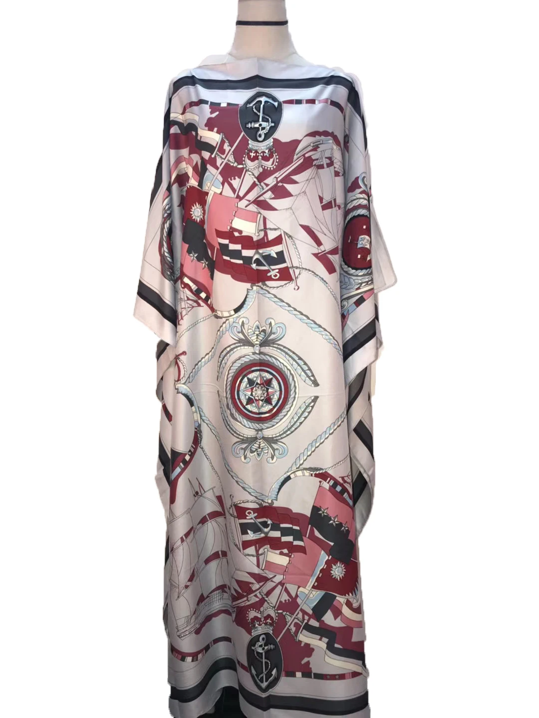 Fashion printed summer sexy silk kaftan dress boho long dress Full length Holiday women Beach caftan dress African dresses