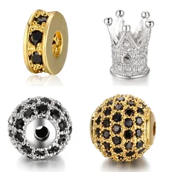 Chang CZ Ball Beads for Men, Micro Pave, DIY Spacer Beads, Bracelets for Beaded, Jewelry, Wholesale, 3Pcs per Lot, 316