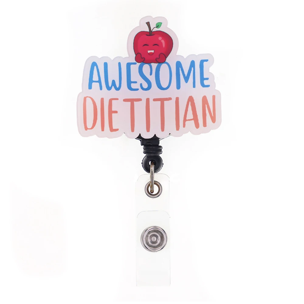 

1pcs/10pcs/20pcs/50pcs Free Shipping New Style Acrylic Awesome Dietitian Card Badge Reel