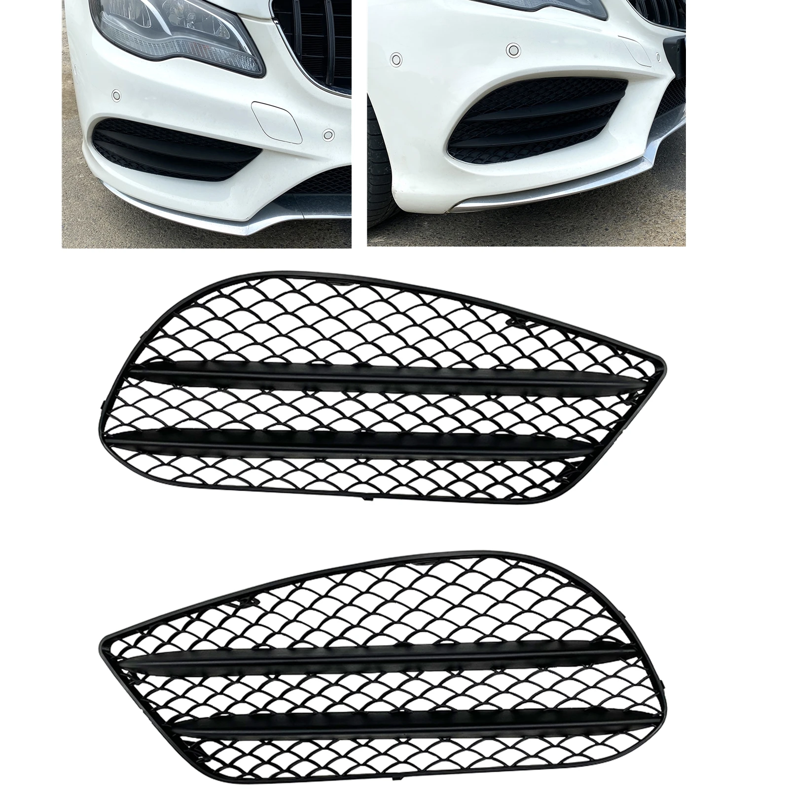 

For Mercedes-Benz E-Class Coupe W207 C207 A207 2013-2016 Sport AMG Line Front Bumper Fog Light Air Vent Intake Frame Cover Grill