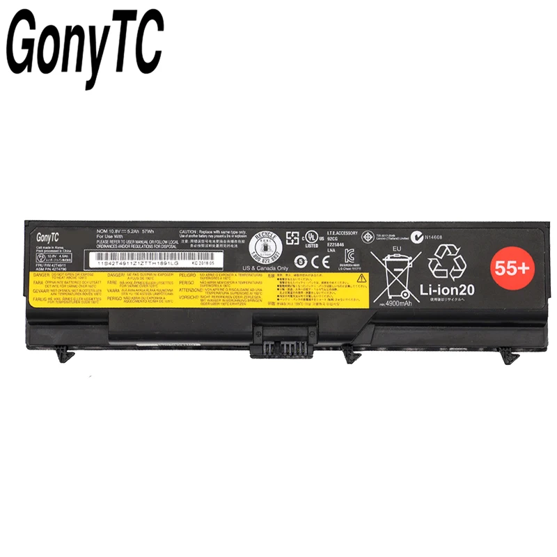 42T4911 10.8V 57WH Original T410 Laptop Battery for Lenovo ThinkPad 42T4911 42T4912 L410 L412 L420 L421 W510 L510 L520 L512 W520