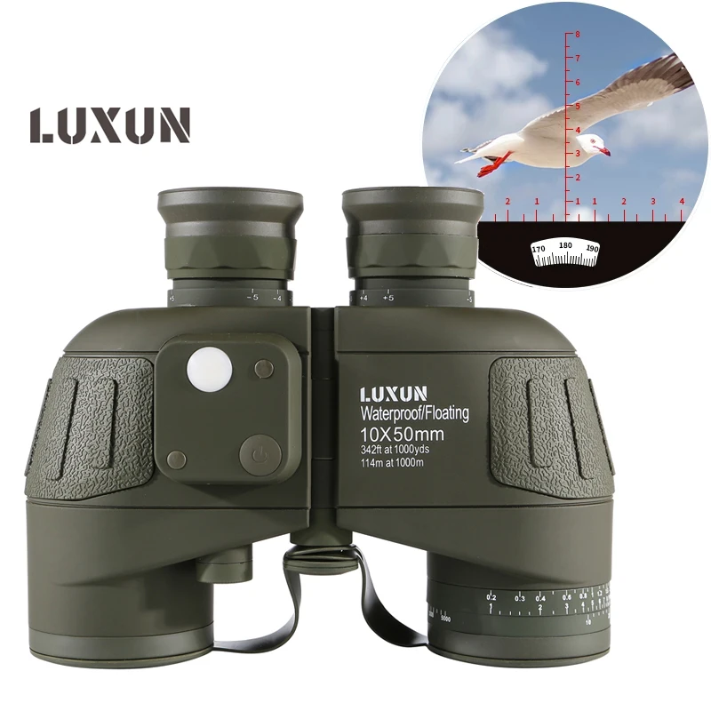 

LUXUN 10x50 HD High Magnification Waterproof Binoculars With Compass Military Nautical Hunting Powerful binoculars