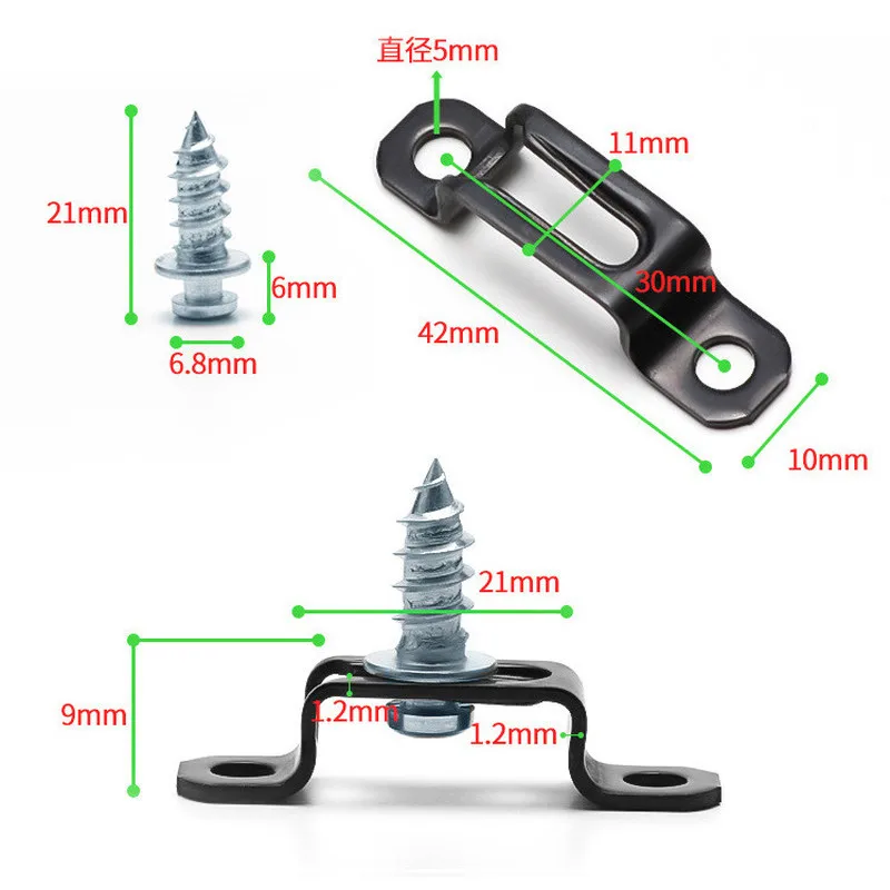 10Set Meubels Verborgen Connector Kast Gemonteerd Onderdelen Zwarte Schroef Slide Gesp Sluiting Garderobe Combinatie Accessoires