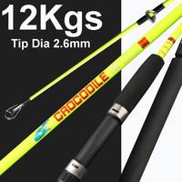 ZZ38 1m 1.2m 1.5m 1.8m 2.1m 2.4m Snakehead Large Fish Glassfiber Fishing Rod Tip 2.6mm Bait 100-500g Handle 60-70cm