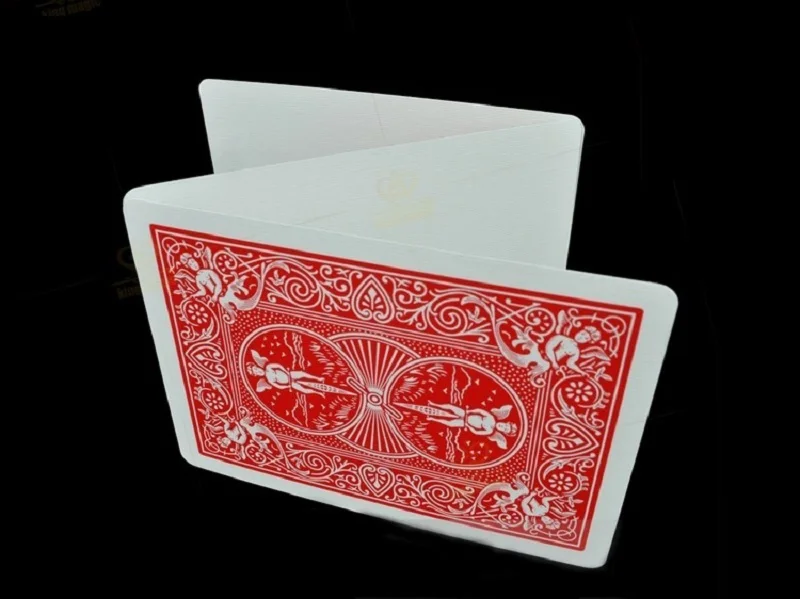 1-Deck-Fahrrad, leeres Gesicht, rot/blaue Rückseite, Spielkarten, Gaff-Zauberkarten, besondere Requisiten, Nahaufnahme, Bühnenzaubertricks für