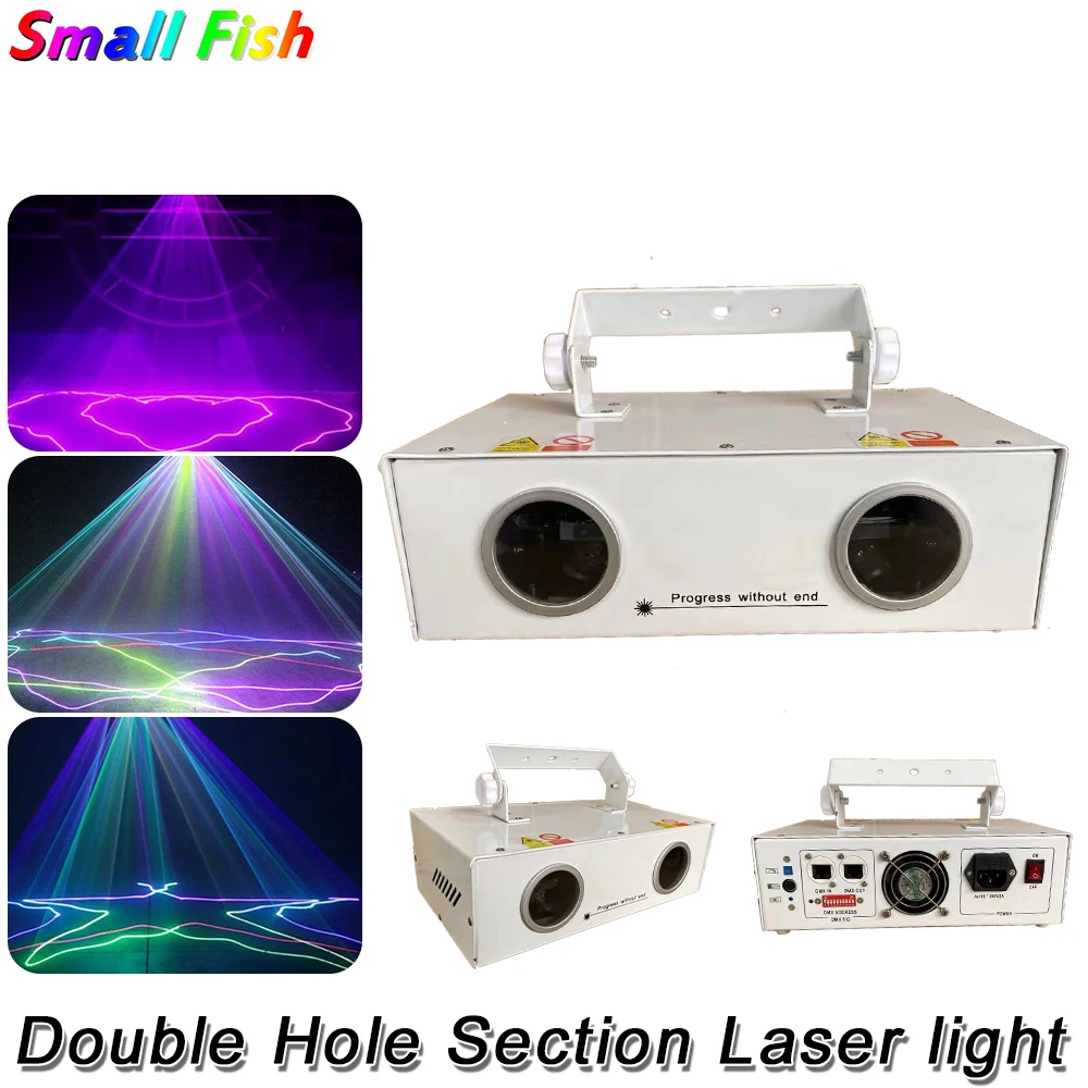 Double Hole Section Laser Projector DJ Disco Stage DMX Patterns Beam Effect Laser Lights Bar Party Strobe Par Light Equipment