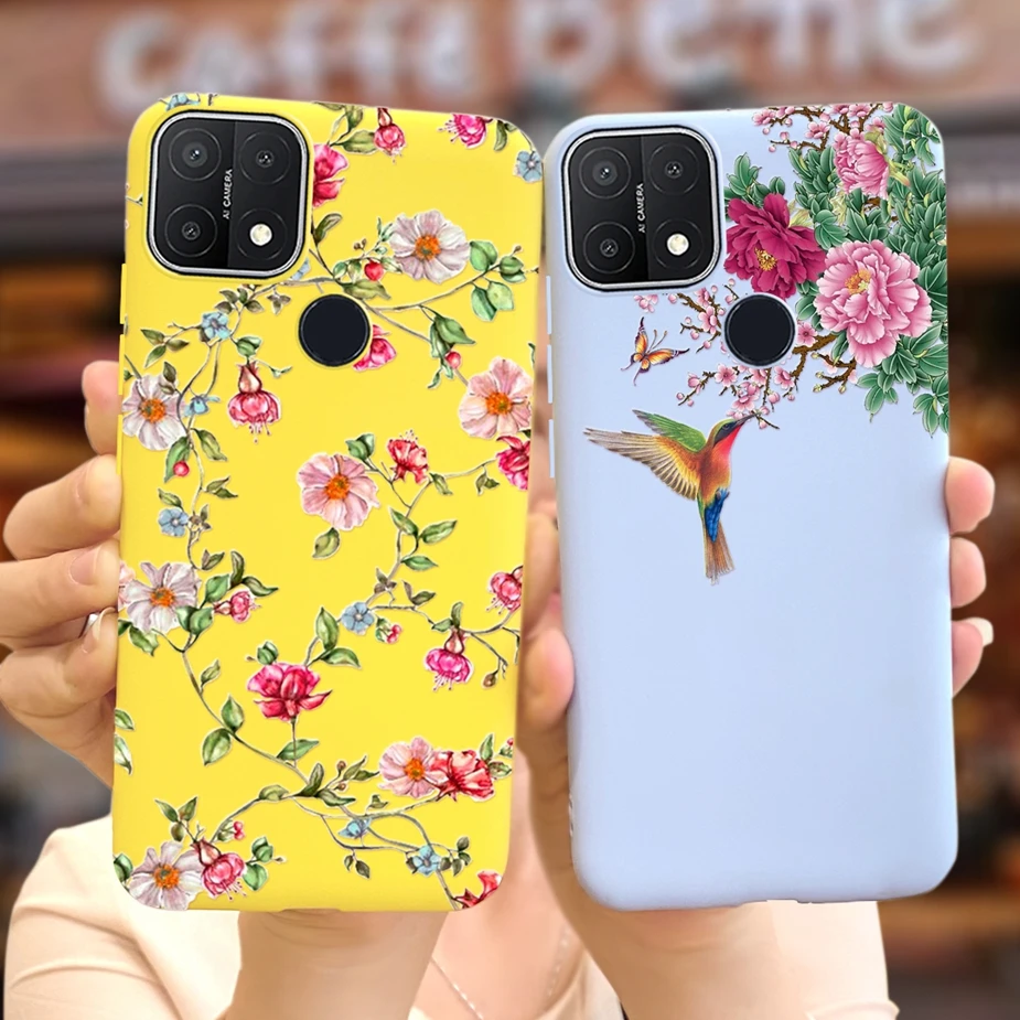 For Oppo A15 Oppo A15s Case CPH2179 Soft Slim Colorful Flowers Phone Cases For Oppo A15 CPH2185 OppoA15 s Back Cover Full Bumper