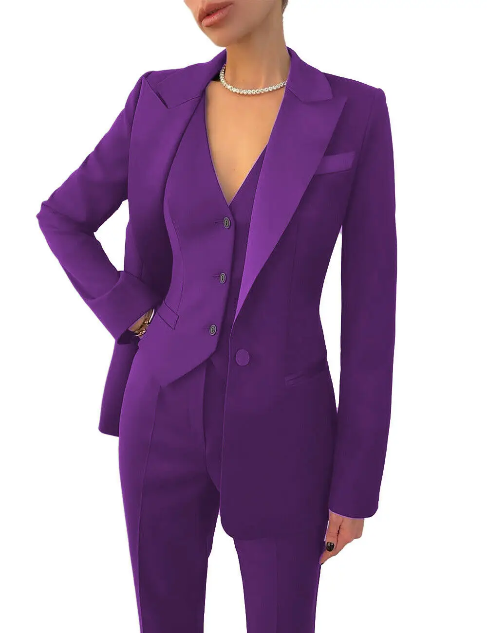 Ensemble de vêtements de travail formels trempés pour femmes, veste pour dames, blazer décontracté, pantalon, tenue de bureau, 3 pièces