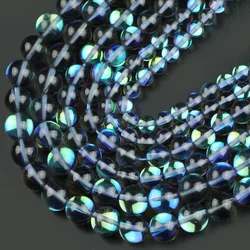 HGKLBB Natural Blue Labradorite stone beads 6/8/10MM 15'' Flash Round Loose beads for jewelry making bracelet DIY Accessories