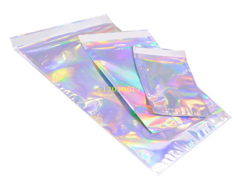 

100pcs Self Sealing Plastic Envelopes Mailing Storage Bags Holographic Gift Jewelry Poly Adhesive Courier Packaging Bags..