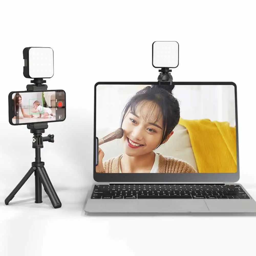 ST48B Mini Video Light 6500k Bi-color LED Camera Light 2000mAh Rechargeable Photography Fill Light for Tiktok Youtube