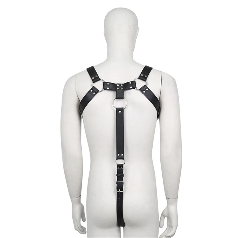 BDSM Gay Body Bondage Harness Men Fetish Leather Lingerie Sexual Chest Harness Belt Strap Punk Rave Gay Costumes for Adult Sex