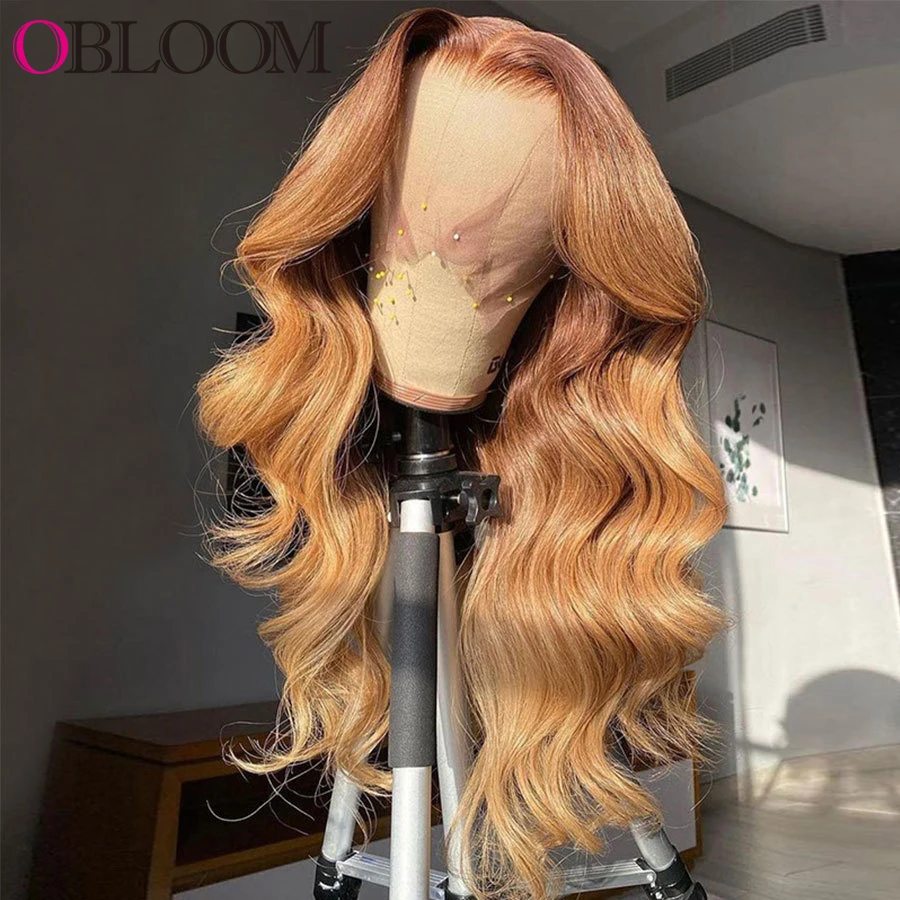 

Полноразмерные парики из натуральных человеческих волос Honey блонд 13x6 T, парик с прозрачными волнистыми волосами, бразильские парики для женщин, предварительно выщипанные Детские волосы