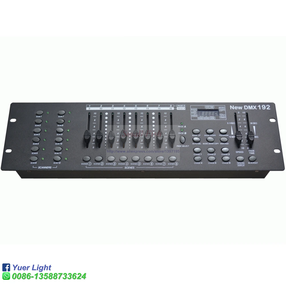 192 قناة عالمية DMX 512 وحدة تحكم إضاءة المسرح وحدة تحكم معدات DJ بواسطة DHL Fedex