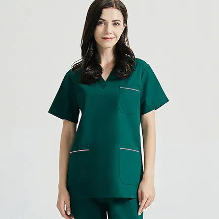 

Doctor short sleeve split suit female surgical isolation gown brush hand wear oral dentistry pet doctor overalls