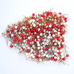 Artificial Flower Mini Fake Plastic Berry Red Cherry Pearlescent Stamen Wedding Home Valentine's Day Diy Handmade Decoration