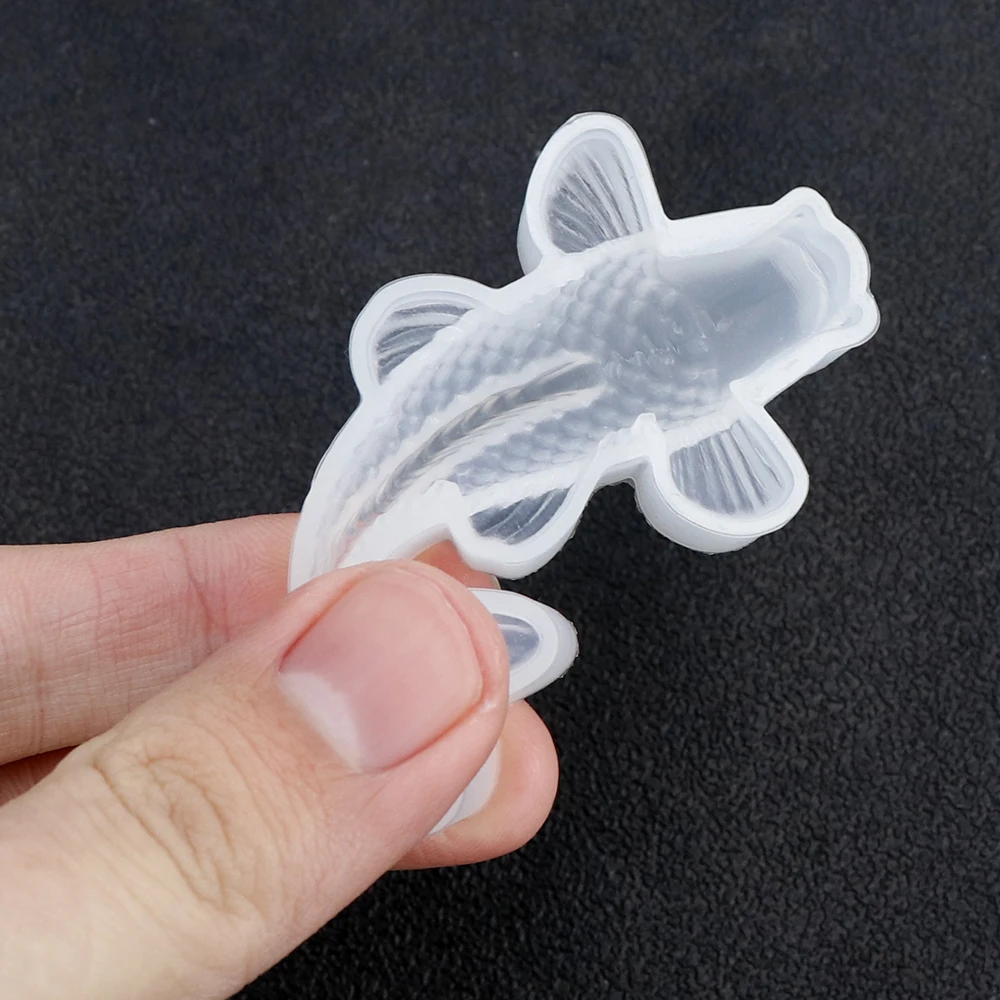 1pc Fish Tail Koi Silicone Resin Mold Jewelry Fishtail UV Epoxy Resina Mold For DIY Pendant Charms Making Jewelry