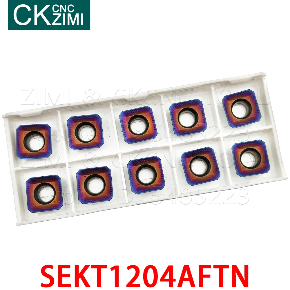 Твердосплавная фрезерная вставка SEKT1204AFTN SEKT 1204, плоский фрезерный инструмент с ЧПУ, индексируемый Торцевой фрезерный инструмент для стали, нержавеющей стали