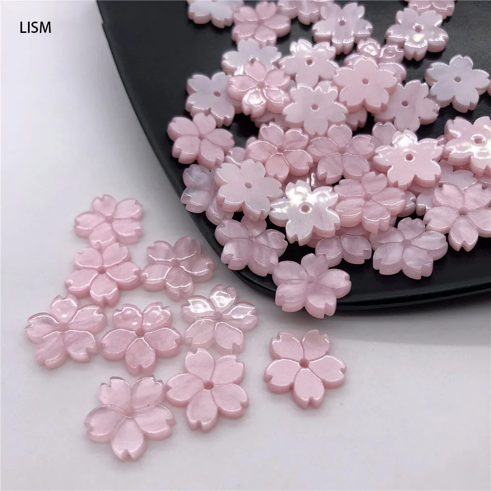 50Pcs/Pack Plum Sakura Flower Colorful Loose Beads For DIY Jewelry Making Handmade Material Hair Accessories Wholesale 12MM LISM