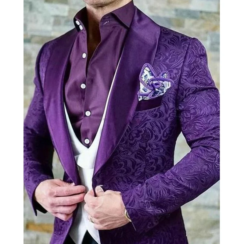 Costume trois pièces pour homme, différents coloris, châle à un bouton et revers, costume de mariage, 2022