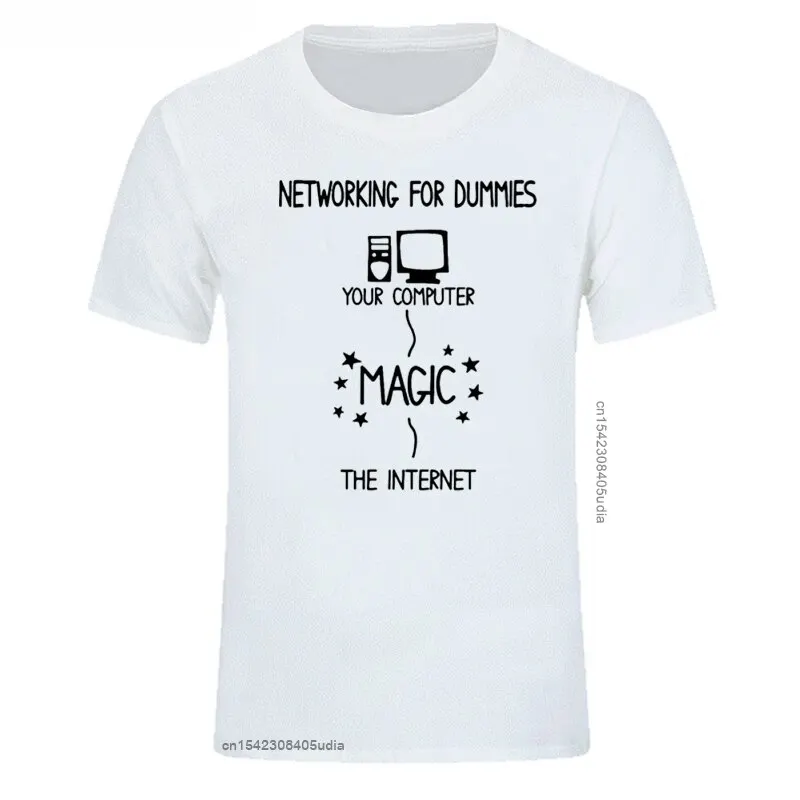 New Graphic T Shirts Summer Networking For Dummies T Shirt Funny Geek Nerd It Computer Programmer Funny Men\'s T-Shirt Casual